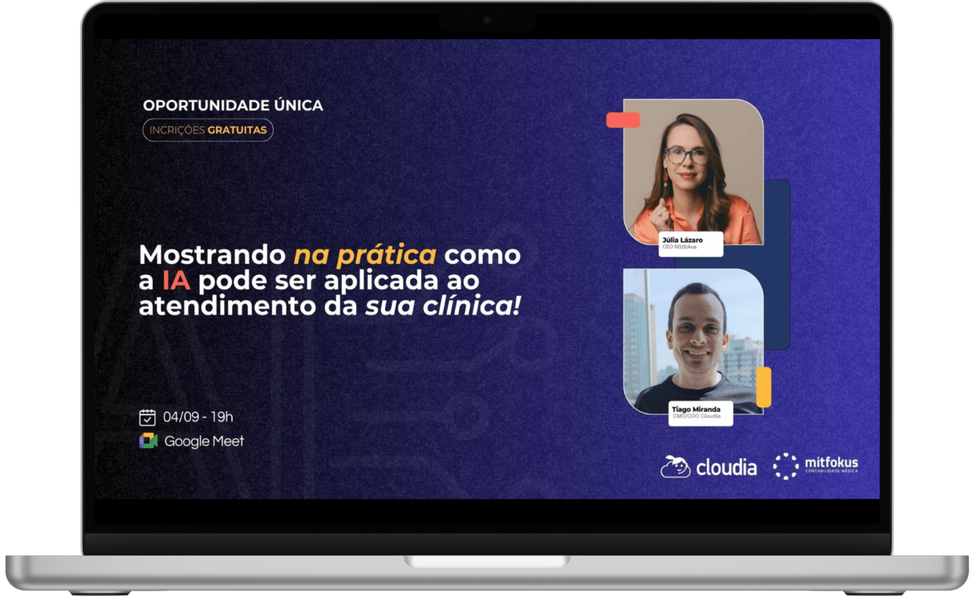 Aula fechada Cloudia  (Mockup Desktop)