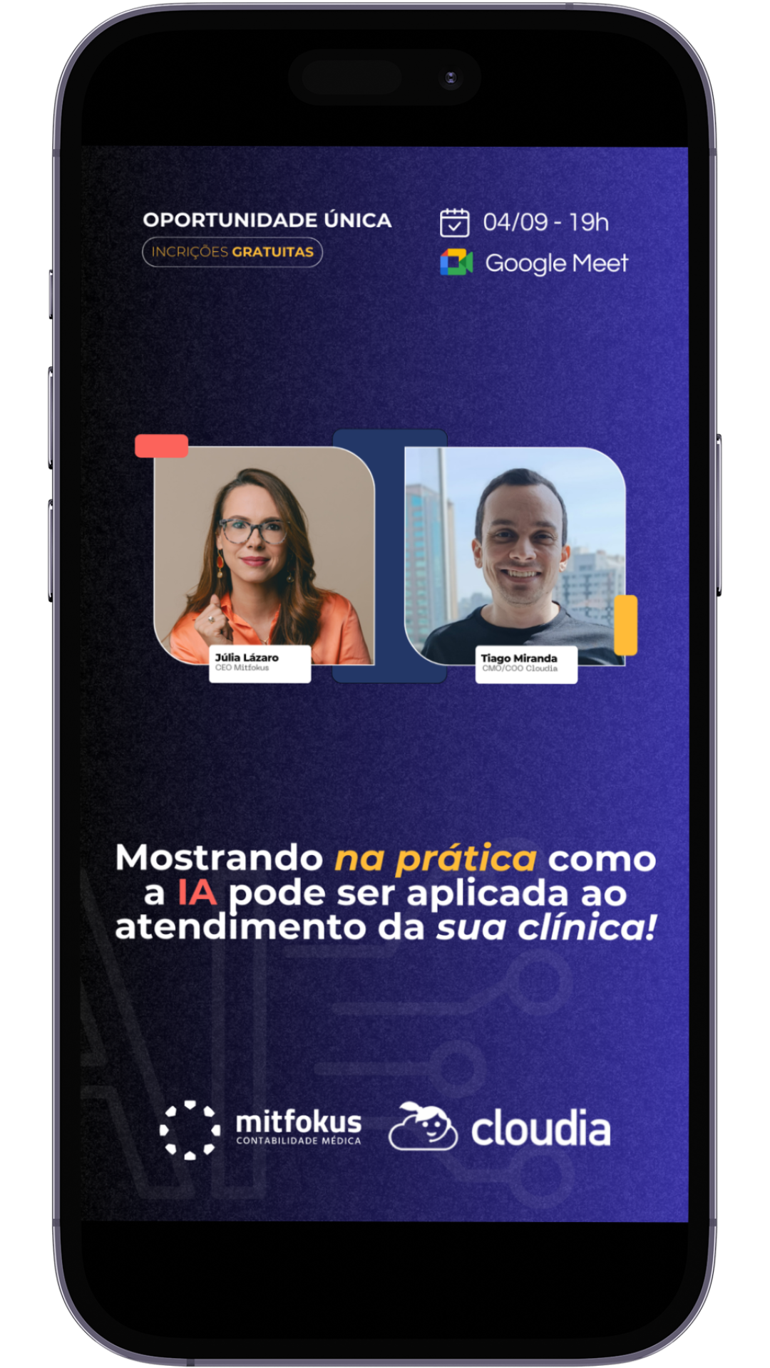 Aula fechada Cloudia (Mockup Mobile)
